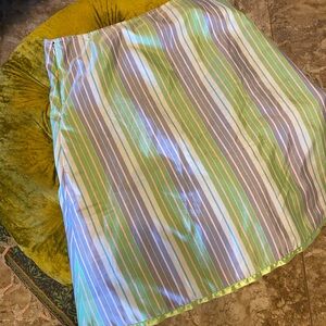 SNAK ASOS Green, White & Gray Striped A-Line Skirt